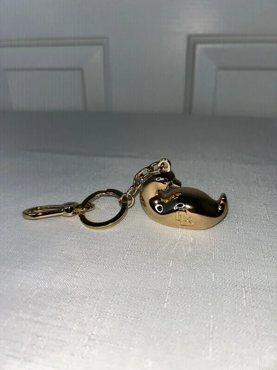 Dooney & Bourke Gold Duck Bag Charm  Keychain Like New Condition NWOT - Picture 7 of 7